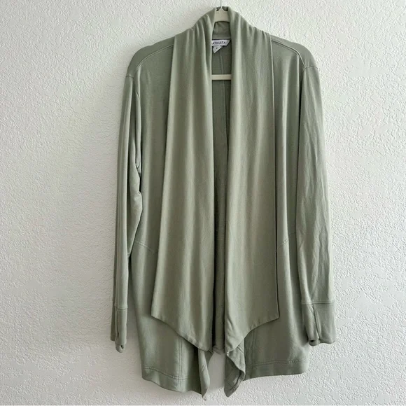 Athleta Nirvana Pranayama Minimalistic Mint Green Wrap Tencel Modal Cardigan - Picture 6 of 13
